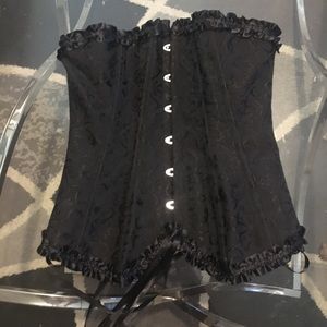 Black lace up/button up corset